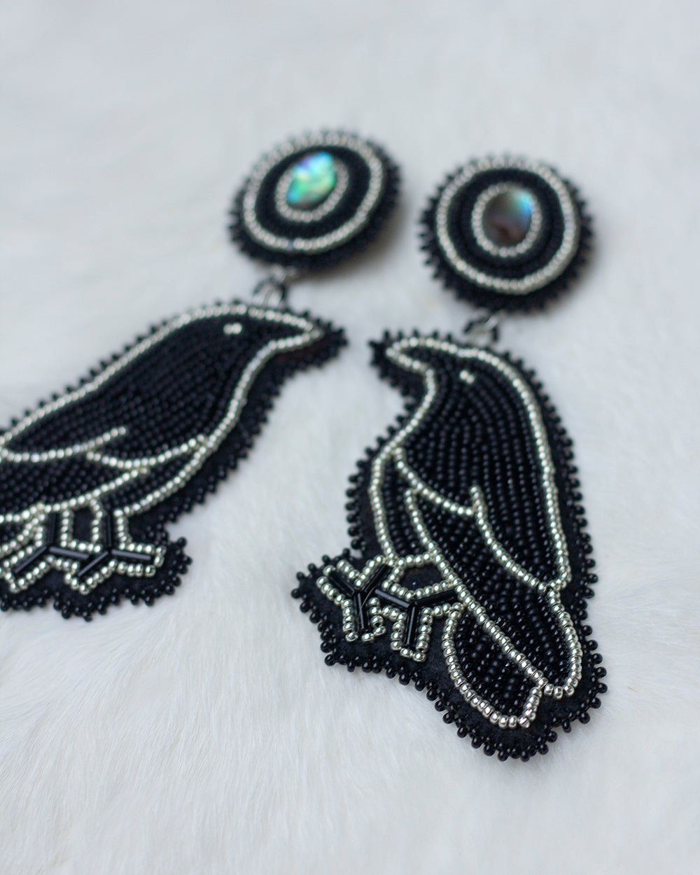 3-in-1 Crow Beaded Earrings