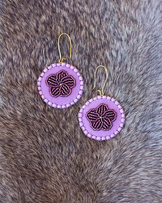 Beaded Floral Pattern Earrings