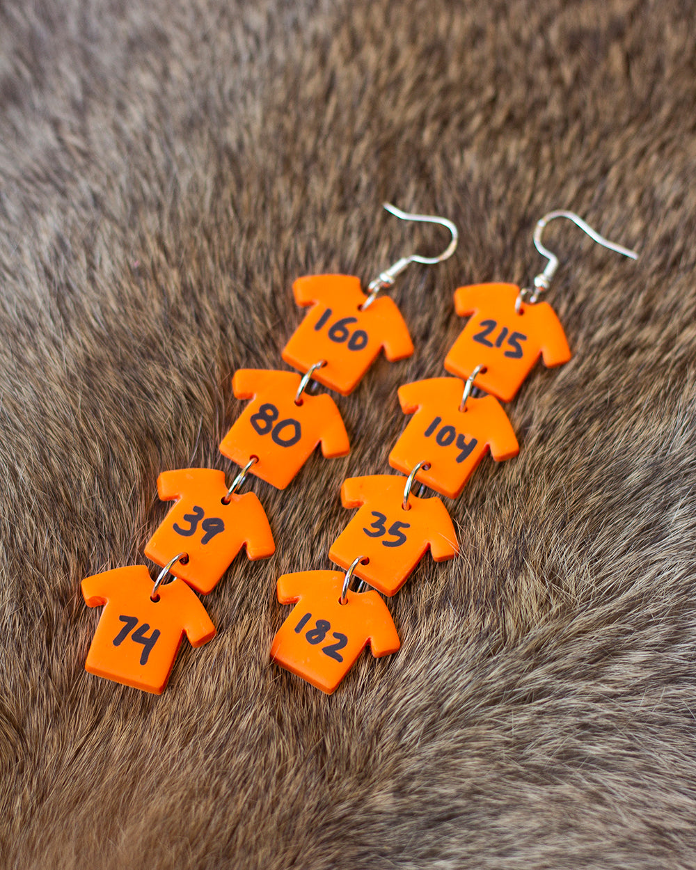 4-tier Orange Shirt Earrings