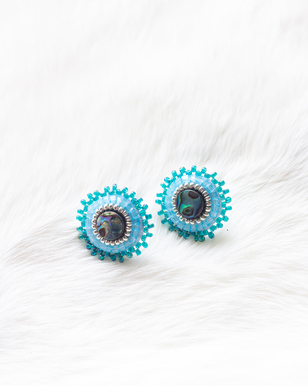 Blue Abalone Stud Earrings