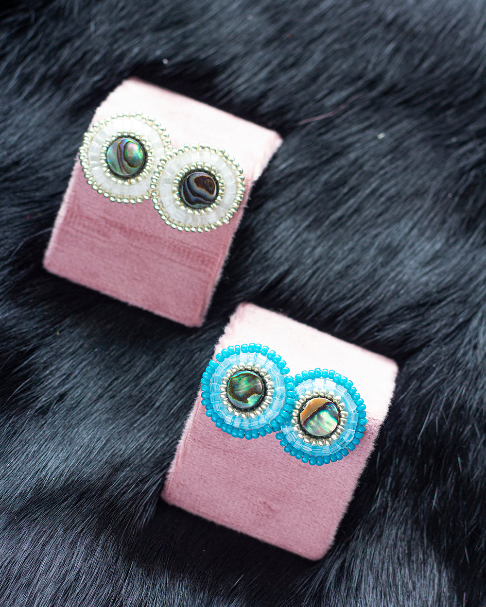 Beaded Abalone Studs