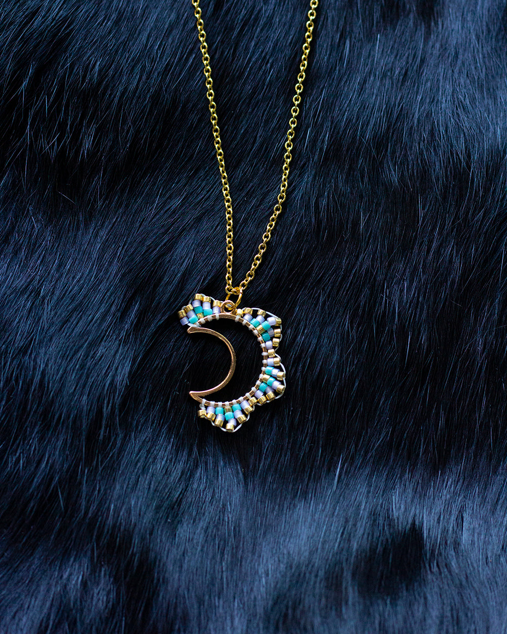 Beaded Moon Necklaces