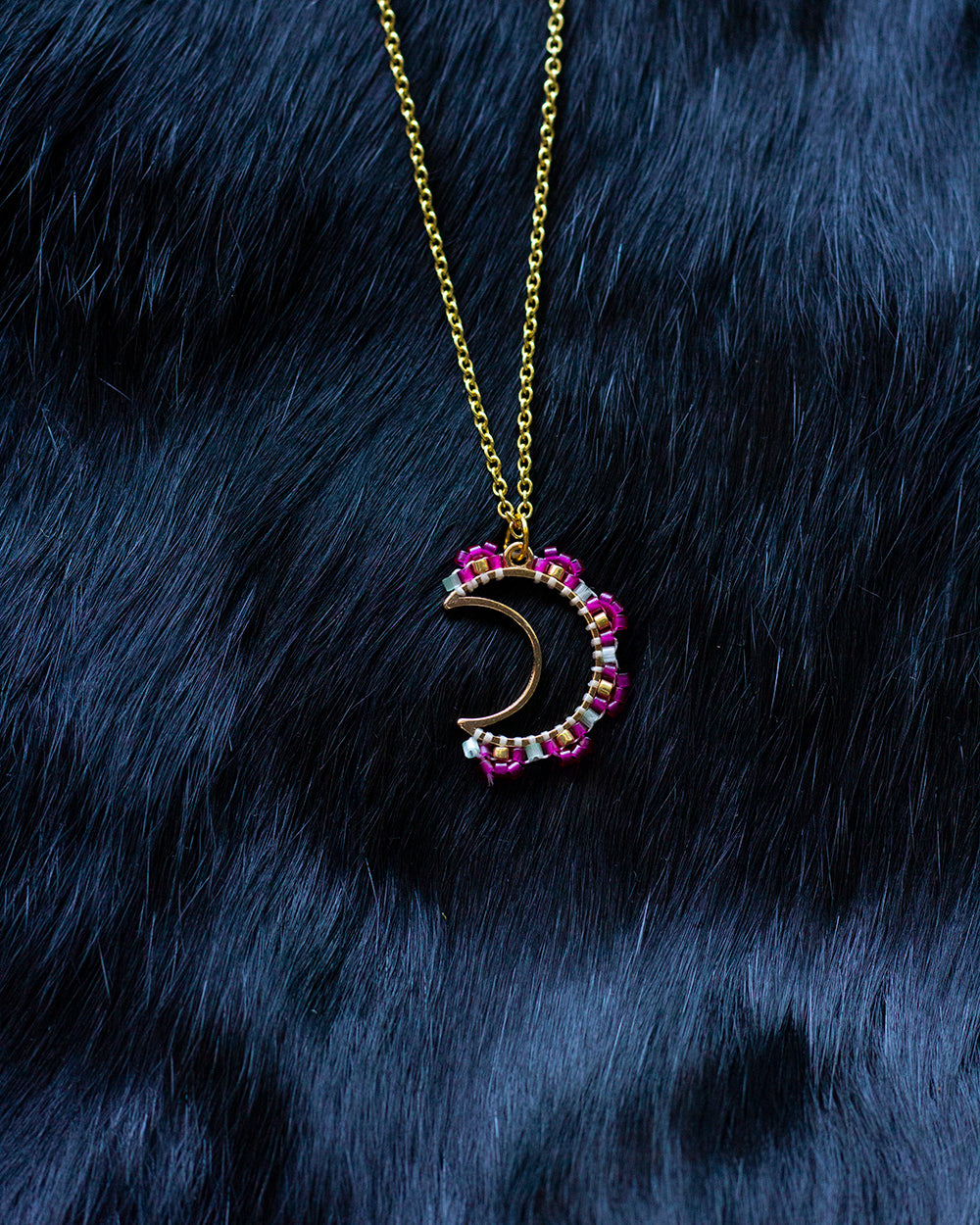 Beaded Moon Necklaces