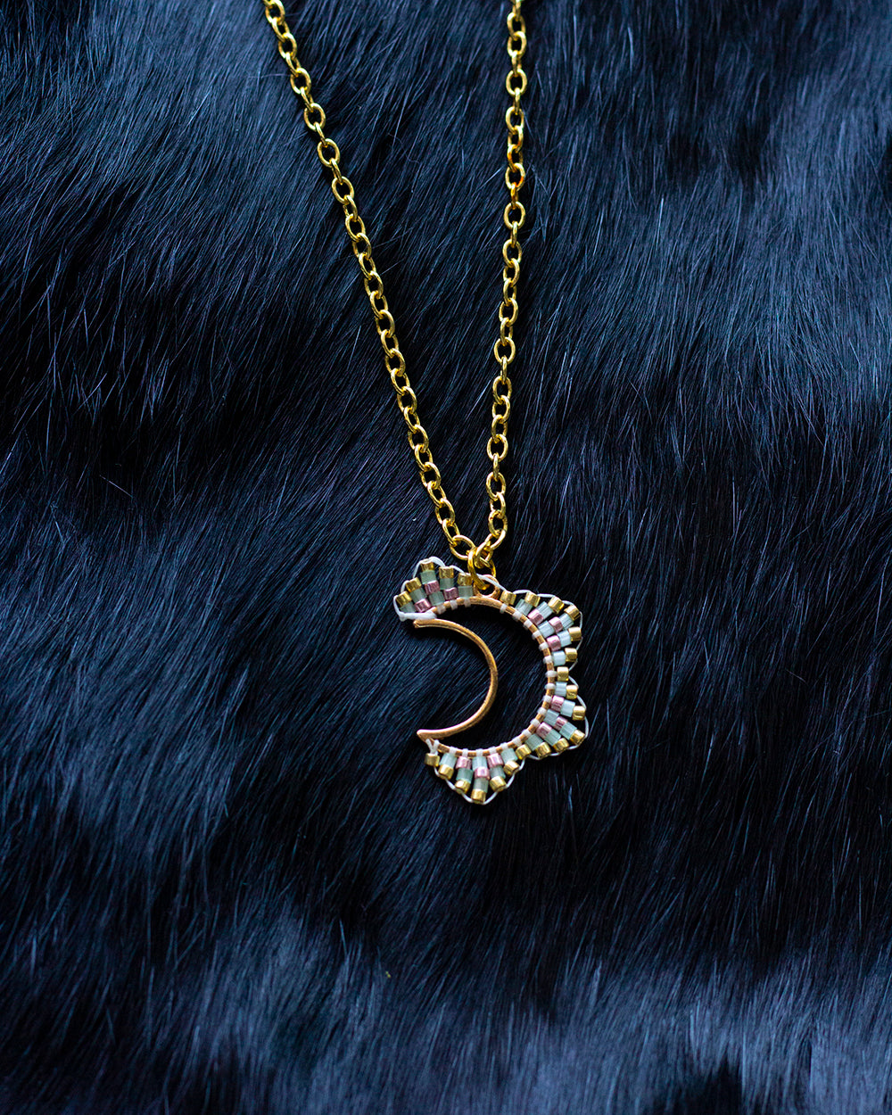 Beaded Moon Necklaces