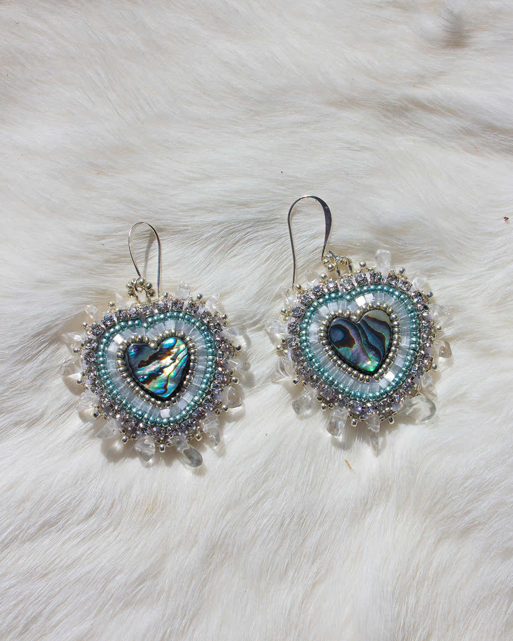 Abalone Heart Earrings