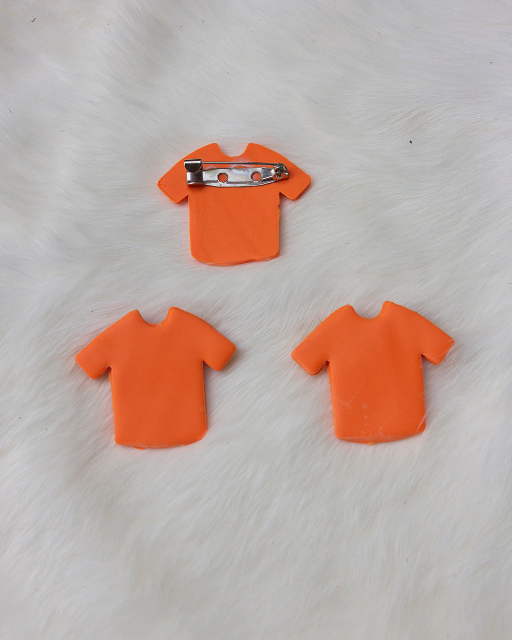 Orange T Shirt Clay Pin