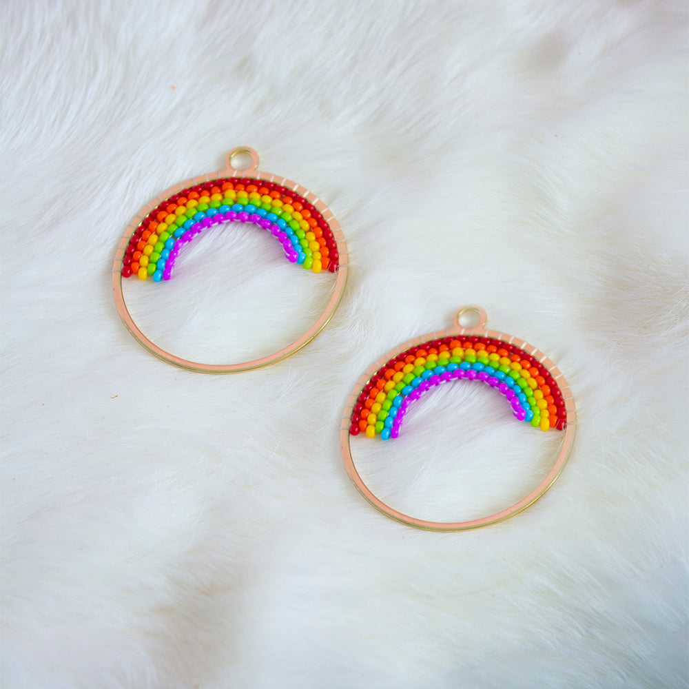 Pride Rainbow Beaded Earrings