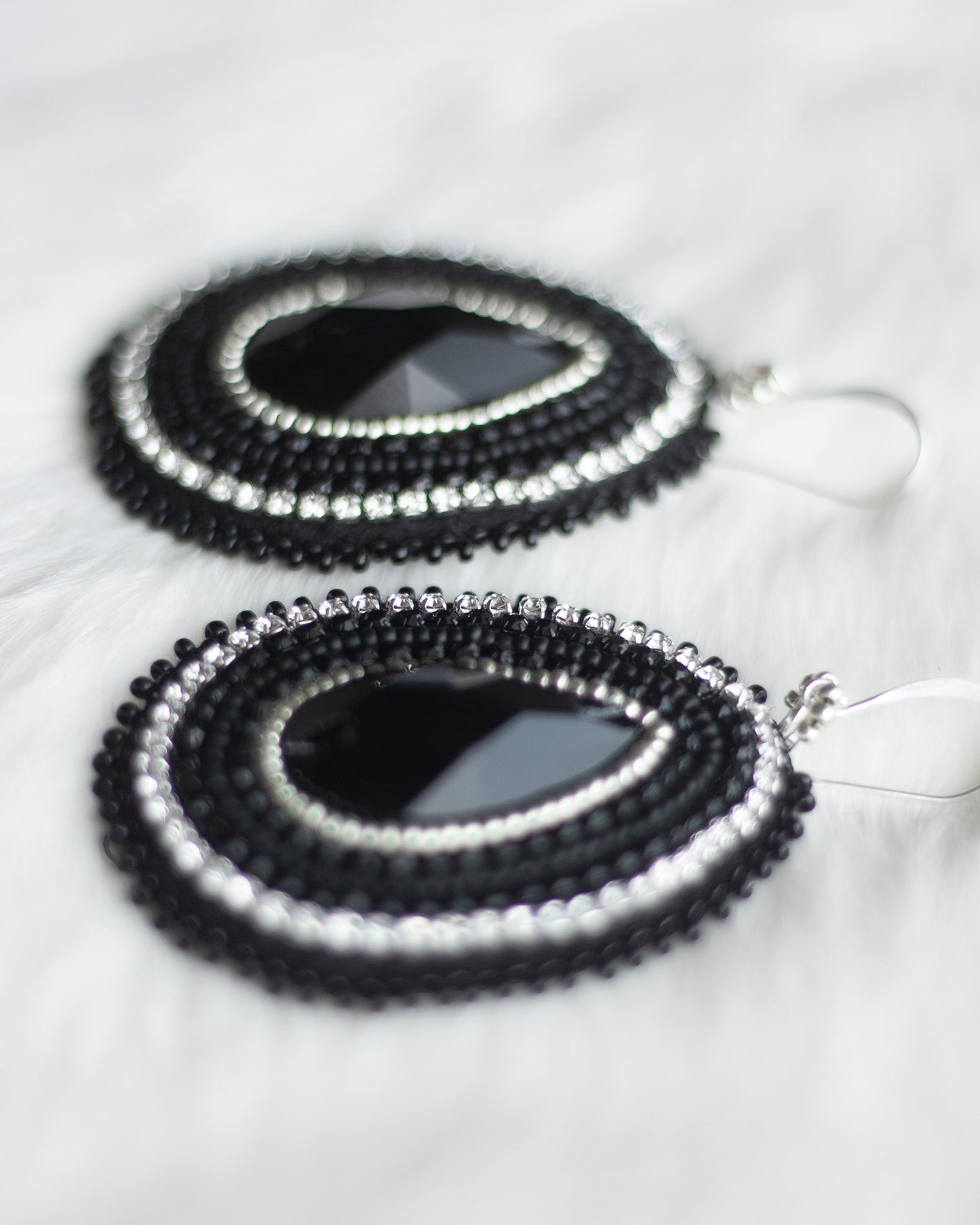 Black Pom-Pom Earrings