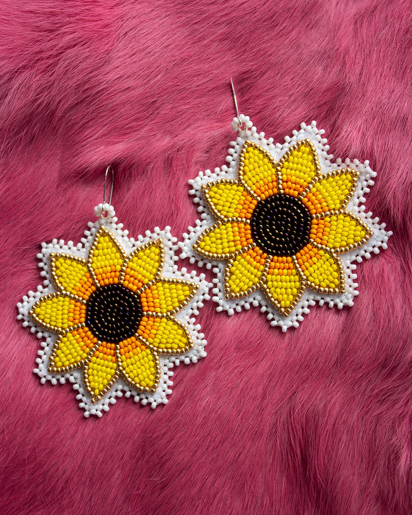 Large Sunflower Earrings