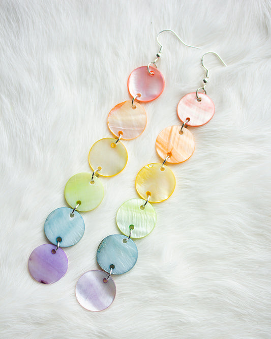 Rainbow Shell Pride Earrings