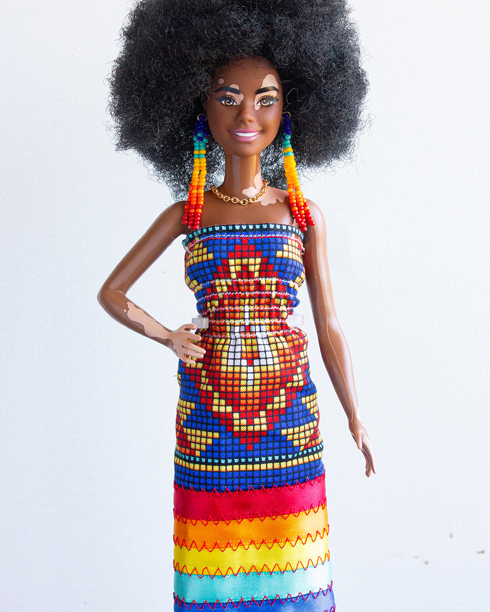 Doll #18 Vitiligo Afro-Indigenous Cutie