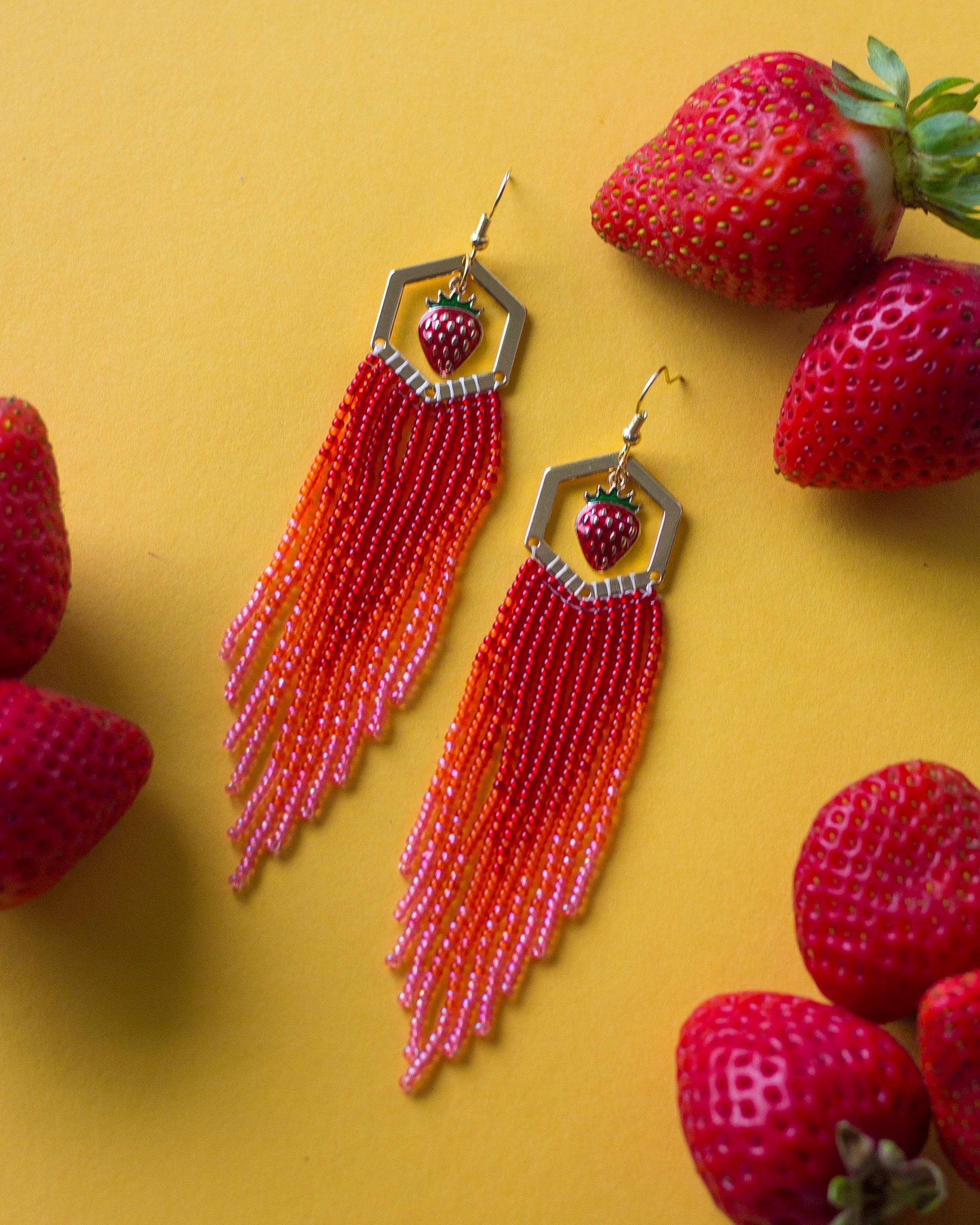 Strawberry Fringe Earrings