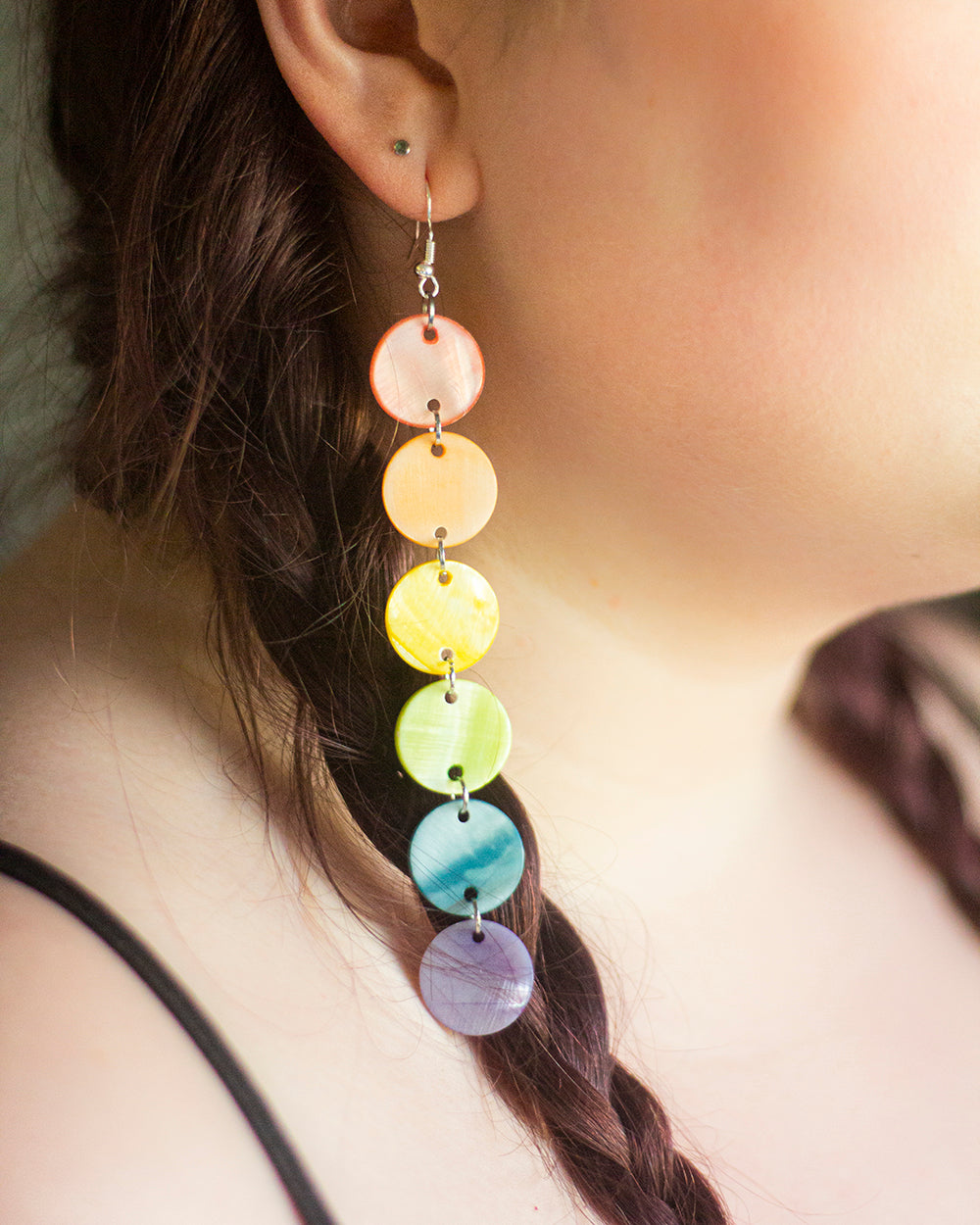 Rainbow Shell Pride Earrings